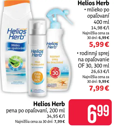 Helios Herb mlieko po opaľovaní