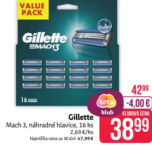 Gillette Mach 3 náhradné hlavice