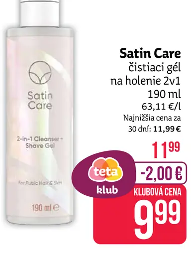 Satin Care jemný čistiaci gél