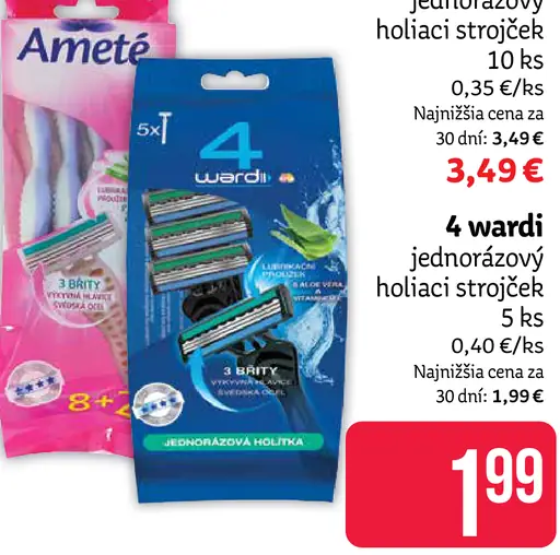 4 ward jednorazový holiaci strojček