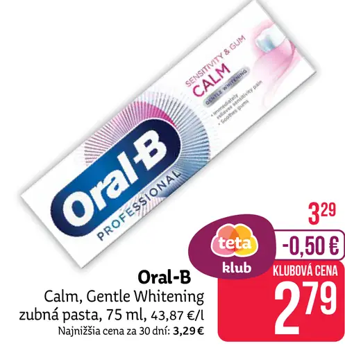 Oral-B Calm Gentle Whitening Zubná pasta