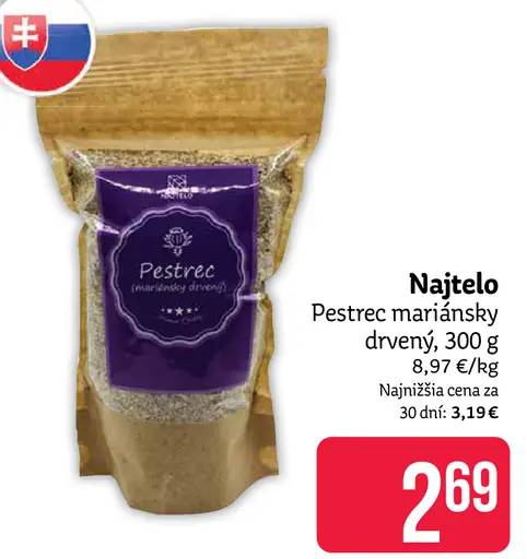 Najtelo Pestrec mariánsky drvený