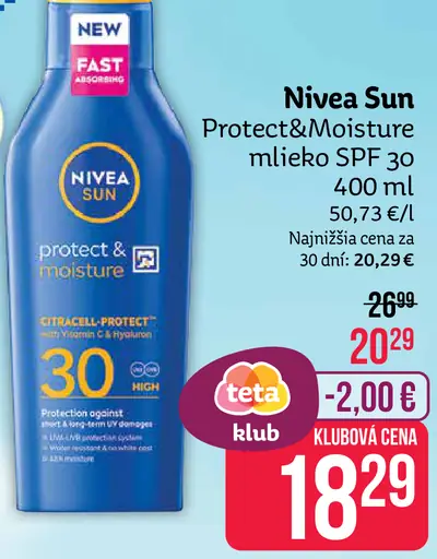 Nivea Sun Protect&Moisture mlieko SPF 30