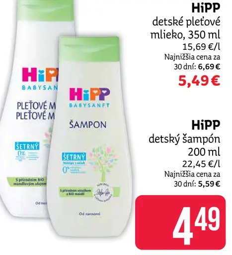 HiPP detské pleťové mlieko