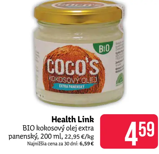 Health Link BIO kokosový olej panenský