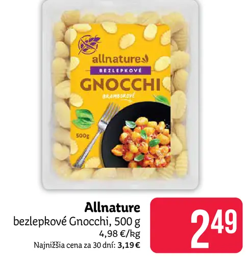Allnature bezlepkové Gnocchi