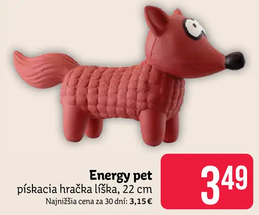 Energy Pet pískačia hračka líška