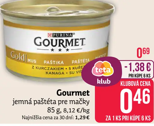 Gourmet jemná paštéta pre mačky