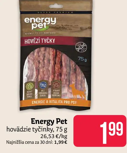 Energy Pet hovädzie tyčinky
