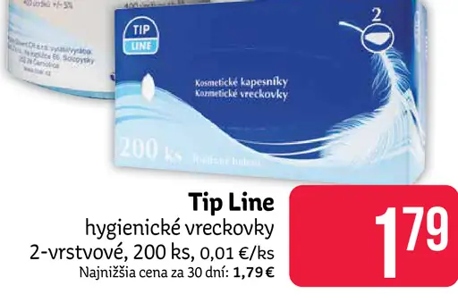 Tip Line hygienické vreckovky