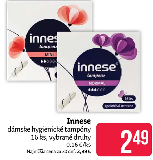 Inesse dámske hygienické tampóny