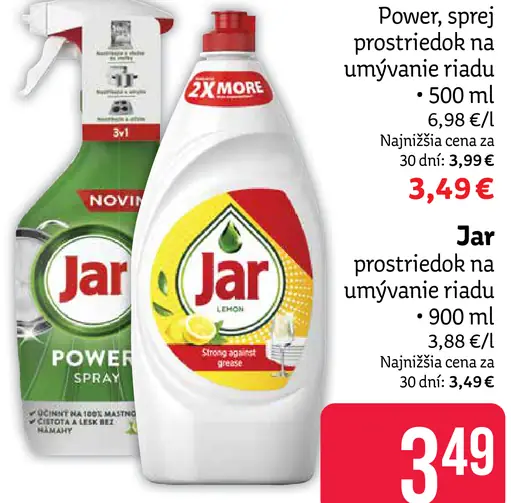 Jar Power, spray prostriedok na umývanie riadu