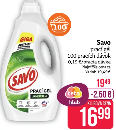Savo prací gel