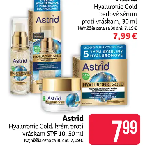 Astrid Hyaluronic Gold perleťové sérum proti vráskam