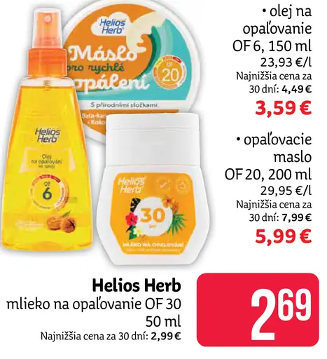 Helios Herb mlieko po opaľovaní
