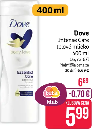 Dove Intense Care telové mlieko
