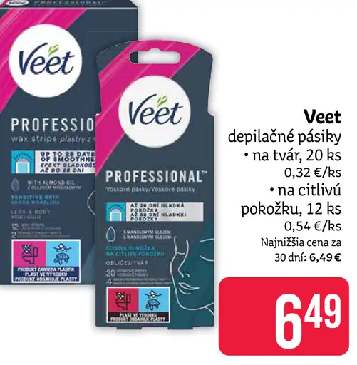 Veet depilačné pásiky na tvár