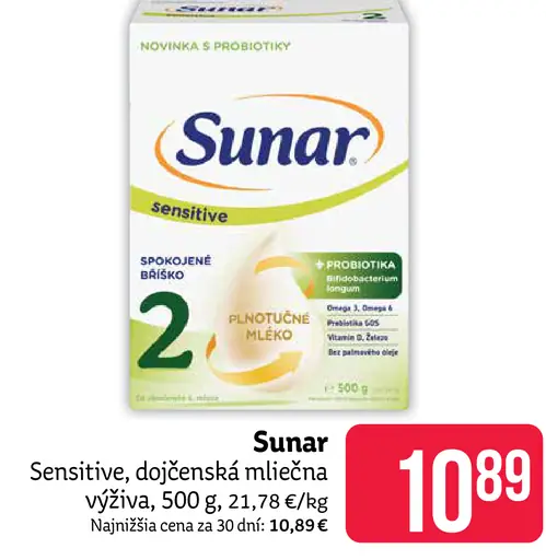 Sunar Sensitive dojčenská mliečna výživa