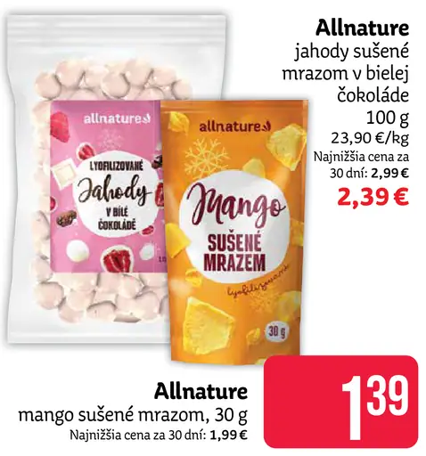 Allnature mango sušené mrazom