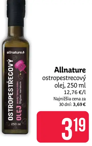 Allnature ostropestrecový olej