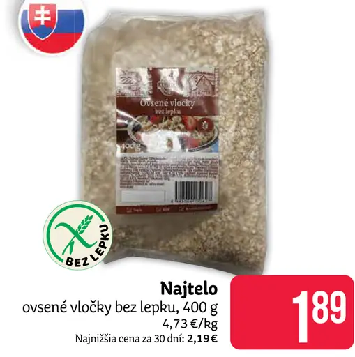 Najtelo ovsené vločky bez lepku