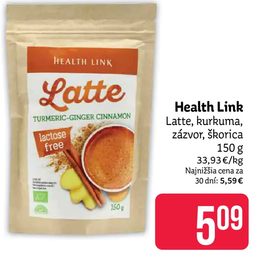 Health Link Latte, kurkuma, zázvor, škorica