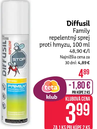 Diffusil Family repelentný sprej