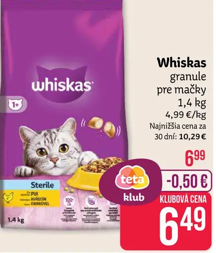 Whiskas granuly pre mačky