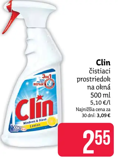 Clin čistiaci prostriedok na okná
