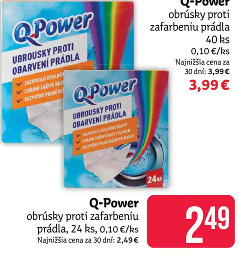 Q-Power obrúsky proti zafarbeniu prádla
