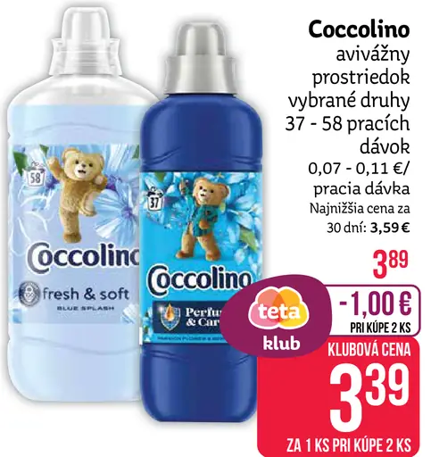 Coccolino avivážny prostriedok vybrané druhy