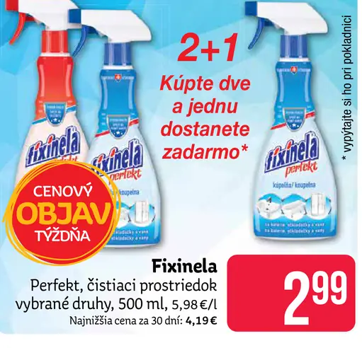 Fixinela čistiace prostriedky rôzne druhy