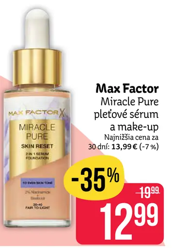 Max Factor Miracle Pure pleťové sérum a make-up
