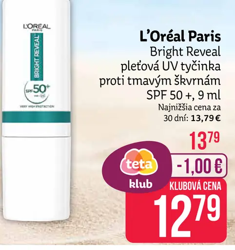 L’Oréal Paris Bright Reveal pleťová UV tyčinka