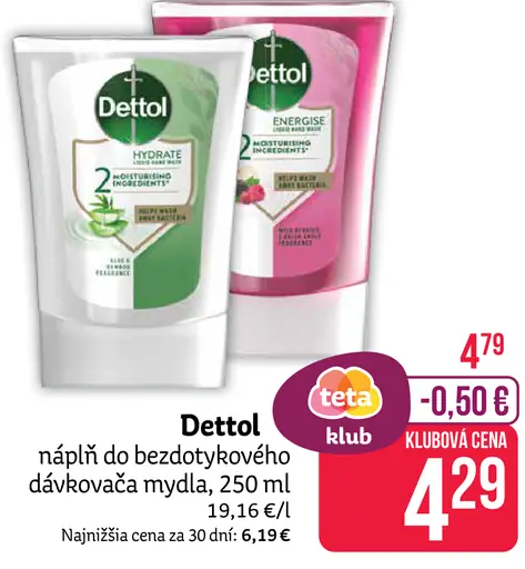 Dettol Tekuté mydlo náplň do bezdotykového dávkovača