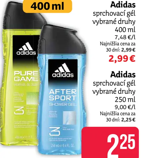 Adidas sprchovací gél vybrané druhy