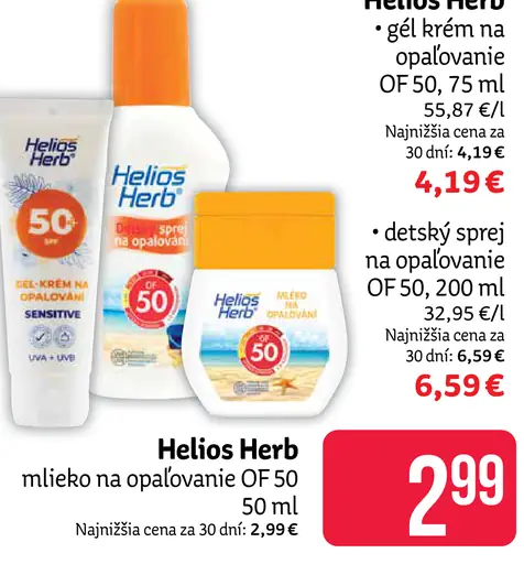 Helios Herb detský sprej na opaľovanie OF 50