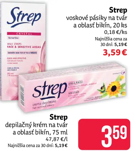 Strep voskové pásiky na tvár a oblasť bikín