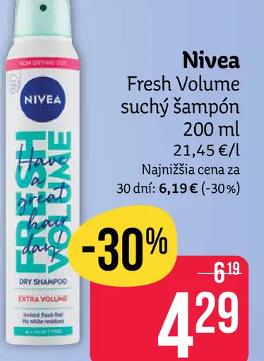 Nivea Fresh Volume suchý šampón