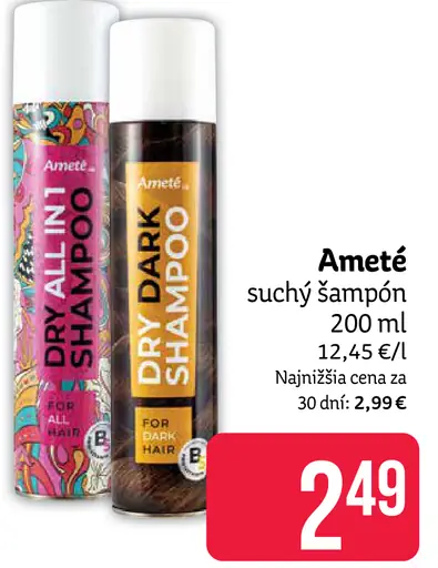 Ameté suchý šampón