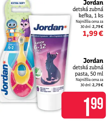 Jordan detská zubná kefka/detská zubná pasta
