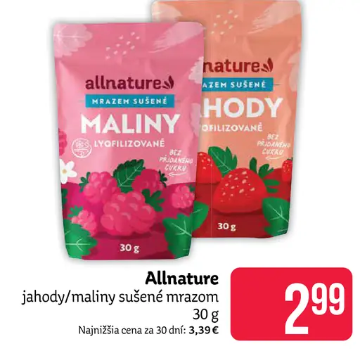Allnature jahody mrazom sušené celé