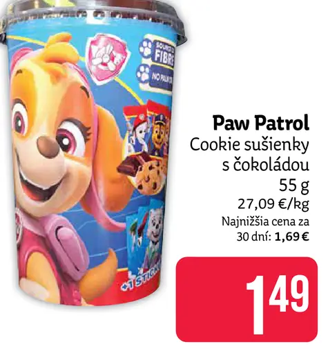 Paw Patrol Cookie sušienky s čokoládou