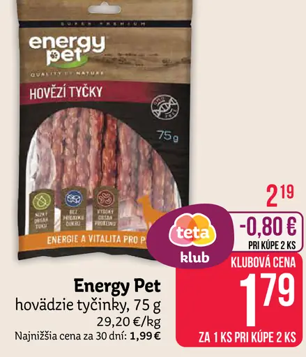 Energy Pet hovädzie tyčinky