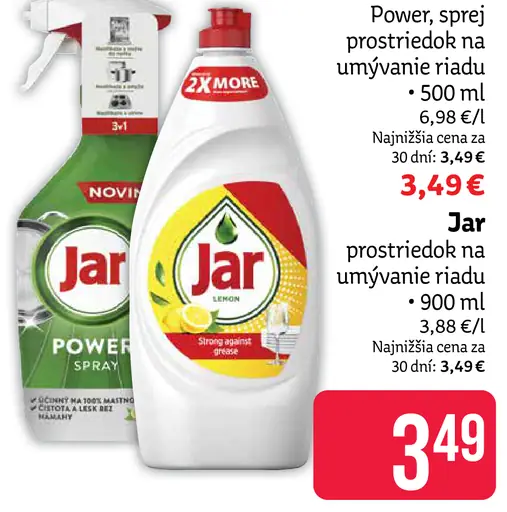 Jar Power, spray prostriedok na umývanie riadu