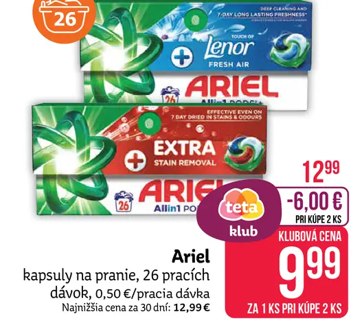 Ariel kapsuly na pranie