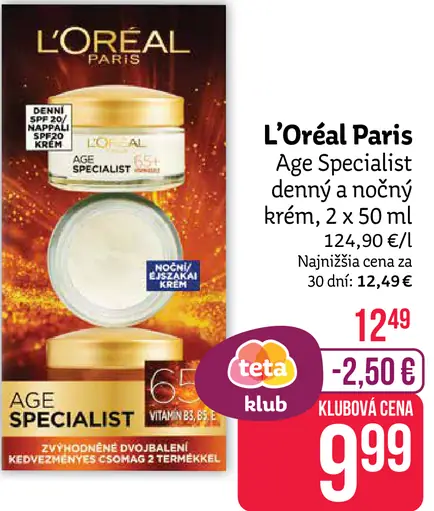 L'Oréal Paris Age Specialist 55 +, nočný krém