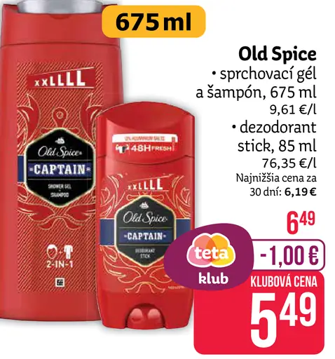Old Spice sprchovací gél a šampón, dezodorant stick
