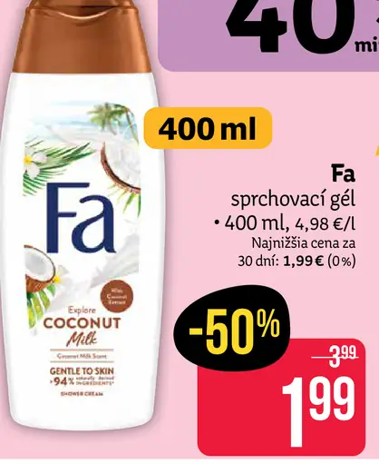 Fa sprchovací krém Coconut Milk