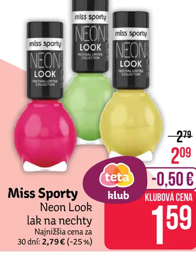 Miss Sporty lak na nechty Neon look
